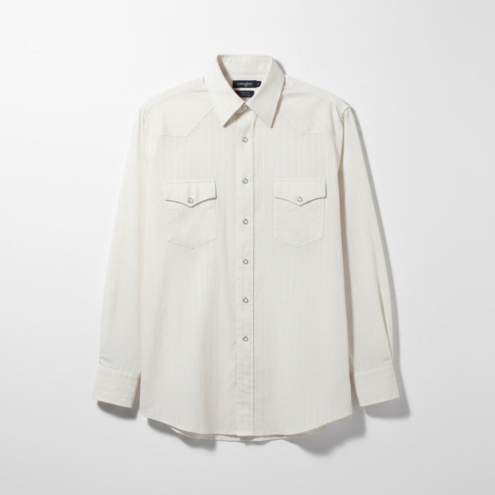 Vintage Wrangler Off White Pearl Snap Western Shirt XL Cowboy Rodeo